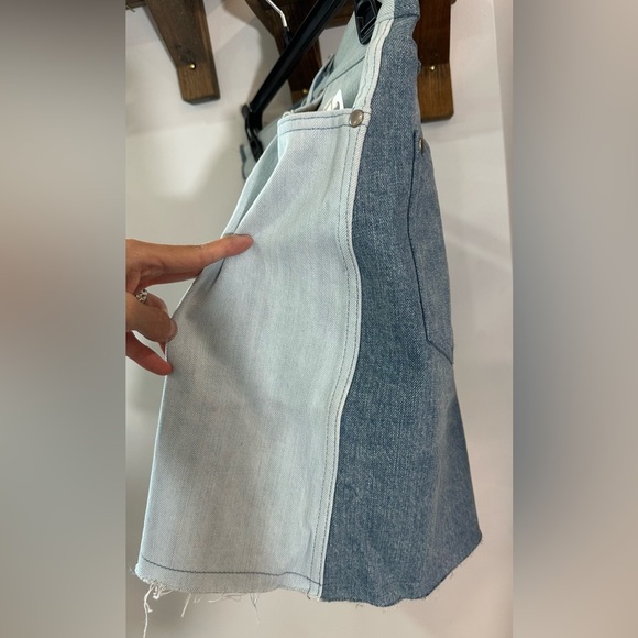 NWT Rag & Bone Two Tone Double Blue Denim Jean Moss Skirt 25 - Picture 7 of 14